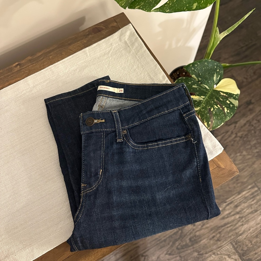 Dark Blue Denim Jeans